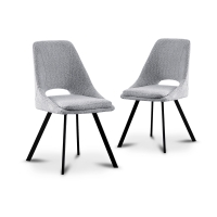 Lot de 2 chaises effet peau de mouton gris clair