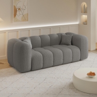 Canapé 3 places tissu bouclette gris