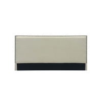 Tête de lit cloutée en tissu lin beige 160 cm