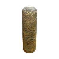 Vase XL en polyrésine vert et doré H43 cm