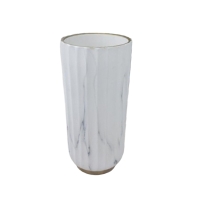 Vase en céramique couleur marbre blanc H27 cm