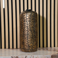 Vase en résine doré et noir H39 cm