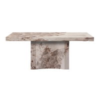 Table à manger marbre d'ingénierie beige et marron