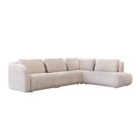 Canapé d'angle en tissu beige - Angle droit