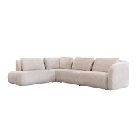 Canapé d'angle en tissu beige - Angle gauche