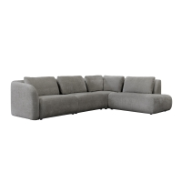 Canapé d'angle en tissu gris - Angle droit