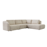 Canapé d'angle modulable en tissu beige - Angle droit