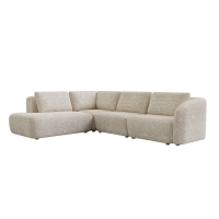 Canapé d'angle modulable en tissu beige - Angle gauche