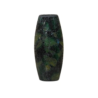 Vase en verre mosaïque vert H30 cm