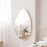 Miroir mural ovale 80x50 cm couleur chêne vieilli