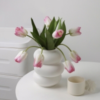 Vase en céramique beige H17.5 cm