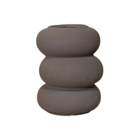 Vase en céramique marron foncé H17.5 cm