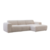 Canapé d'angle en tissu beige - Angle droit