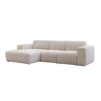 Canapé d'angle en tissu beige - Angle gauche