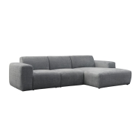 Canapé d'angle en tissu gris - Angle droit