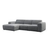 Canapé d'angle en tissu gris - Angle gauche