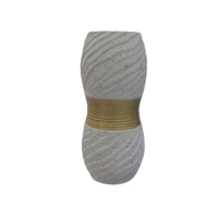 Vase en céramique blanc et doré H24 cm