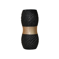 Vase en céramique noir et doré H24 cm