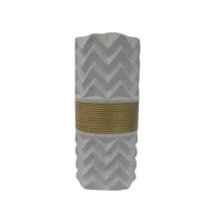 Vase en céramique blanc et doré H23.5 cm
