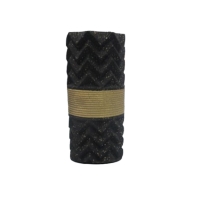 Vase en céramique noir et doré H23.5 cm