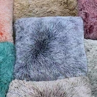 Coussin carré en tissu bleu 42x42 cm