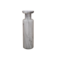 Vase en verre couleur marbre blanc et noir H52 cm