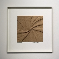 Tableau peinture à l'huile relief en mousse carré cadre aluminium - 50x50 cm