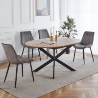 Table à manger ronde extensible couleur chêne