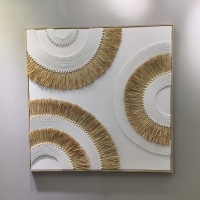 Tableau en relief à fibre blanc - 100x100 cm