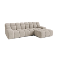 Canapé d'angle tissu bouclette beige - Angle droit