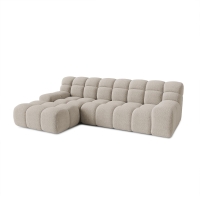 Canapé d'angle tissu bouclette beige - Angle gauche