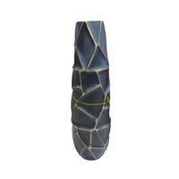 Vase en résine craquelé noir et doré H60 cm