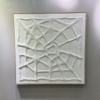 Tableau en relief blanc 100x100 cm