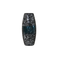 Vase en verre mosaïque noir et bleu H30 cm
