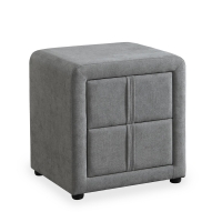 Table de chevet 2 tiroirs en tissu gris foncé