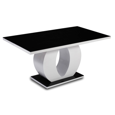 Table laquée noir et blanc