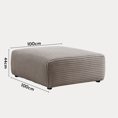 Pouf en velours côtelé épais doux taupe