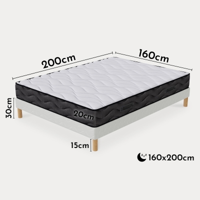 Ensemble sommier + matelas 20 cm 160x200