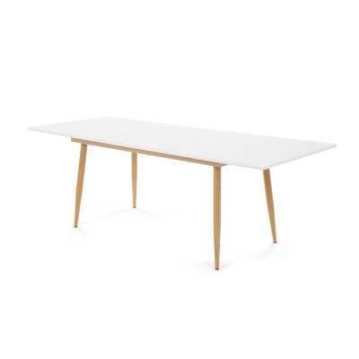 Table scandinave extensible blanche 8-10 personnes