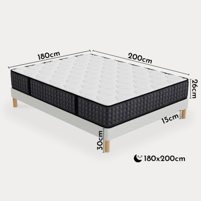 Ensemble sommier + matelas 26 cm 140x190