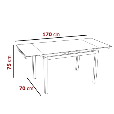 Table extensible avec 6 chaises blanches