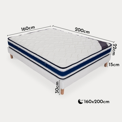 Ensemble sommier+matelas 22 cm 160x200