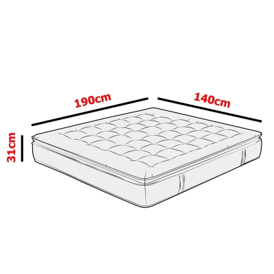 Matelas hybride gel mémoire de forme 140x190 cm épaisseur 31 cm