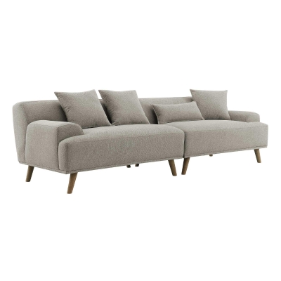 Canapé scandinave 4 places en tissu taupe