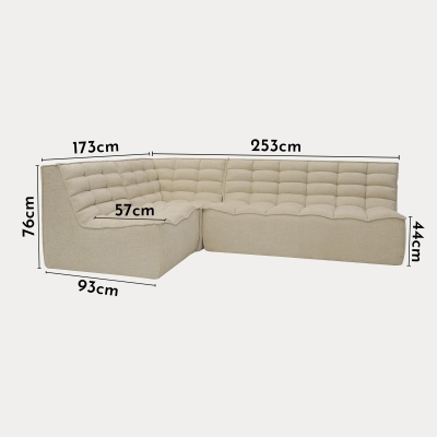 Canapé d'angle modulable en tissu taupe