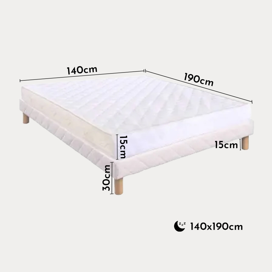 Ensemble sommier + matelas 15 cm 140x190
