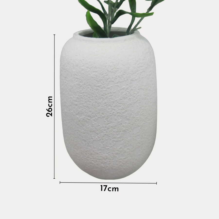Vase en céramique blanc H26 cm