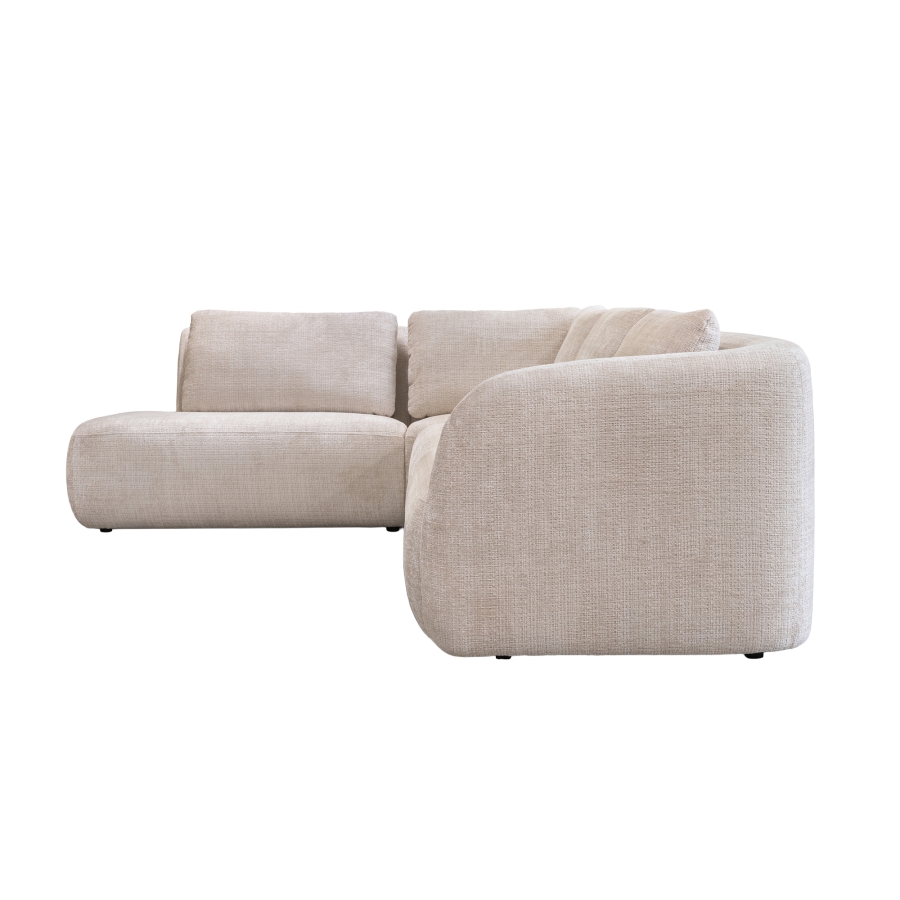 Canapé d'angle en tissu beige - Angle gauche