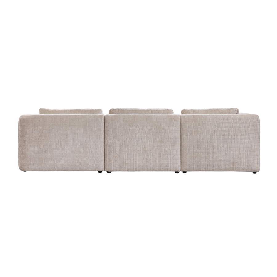 Canapé d'angle en tissu beige - Angle gauche