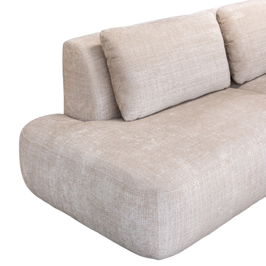 Canapé d'angle en tissu beige - Angle gauche